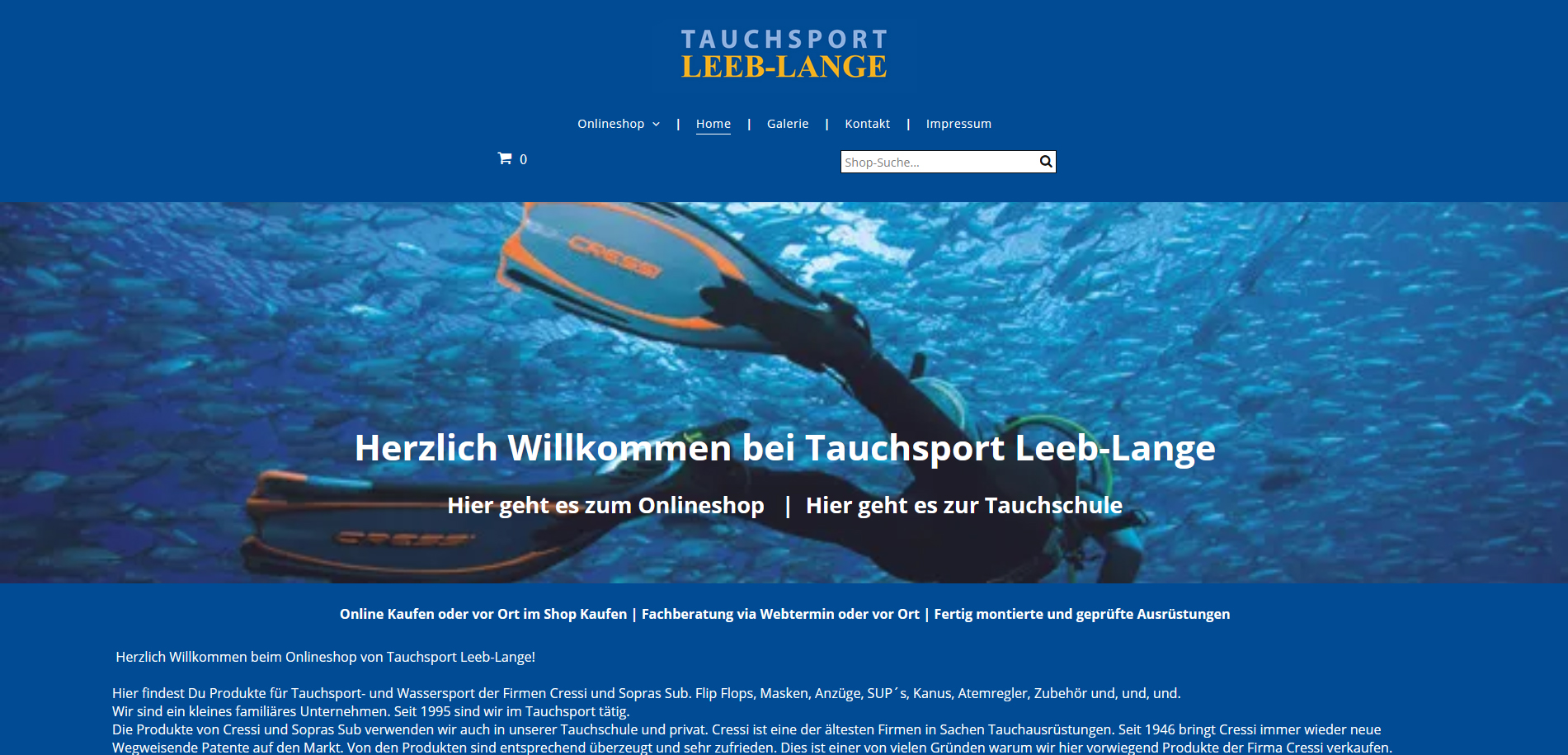 Onlineshop Tauchsport Leeb-Lange